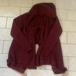 Love Tree Happens Burgundy Hooded Sweater